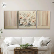 Whispering Blooms Leather Painting Set – Soft Florals & Abstract Stripes (Heavy Aluminum Frame)