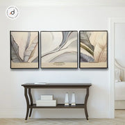 Botanic Harmony Leather Painting Set – Abstract Leaves & Textures (Heavy Aluminum Frame| 2×2.5 ft + 2.5×2.5 ft + 2×2.5 ft)