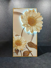 Sunflower Glow Acrylic Crystal Painting | 24×48 in | (LED Backlit, Remote-Controlled)