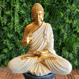 Cream Color Buddha Sculpture