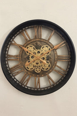 Vintage Moving Gear Wall Clock – 2ft × 2ft (60 × 60 cm)