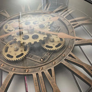 Vintage Moving Gear Wall Clock – 2ft × 2ft (60 × 60 cm)