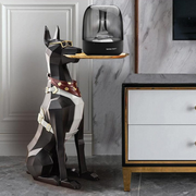 Black Geometric Dog Side Table