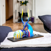 Abstract Color Splash Antelope Figurine | 22×17 inch | Resin Decor