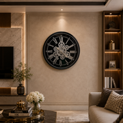 Premium Vintage Moving Gear Wall Clock – Classic Roman Dial | 20 × 20 inches