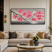 Moonlit Serenity – Handmade Landscape Painting/ Sizes-4ft×2ft