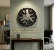 Premium Vintage Moving Gear Wall Clock – Classic Roman Dial | 20 × 20 inches