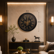 Luxury Imported Moving Gear Wall Clock | Industrial Gold Dial Design | 24 × 24 Inches