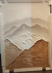 Mountain Handmade Textured Art with Heavy Aluminium Frame-Sizes ( 70*100cm)- 2.5ft*3.5ft