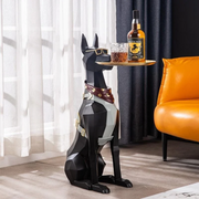 Black Geometric Dog Side Table