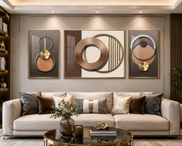 Modern and Abstract Crystal Painting for Luxury Living Space