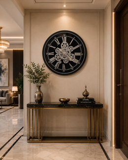 Premium Vintage Moving Gear Wall Clock – Classic Roman Dial | 20 × 20 inches