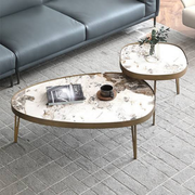 Elegant Oval and Irregular shape Centre Table-Sizes 44*22*18/16*16*19 inches set