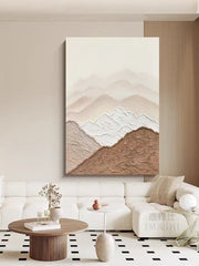 Mountain Handmade Textured Art with Heavy Aluminium Frame-Sizes ( 70*100cm)- 2.5ft*3.5ft