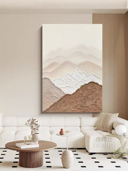 Mountain Handmade Textured Art with Heavy Aluminium Frame-Sizes ( 70*100cm)- 2.5ft*3.5ft