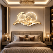 Golden Horizon Clockscape - Crystal Glass Painting with Led light+ Remote controlled/ Sizes- 150*60cm (5ft*2ft)