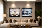 Swan Couple Art Wall Frame – Premium HD Print | Size: 20×24 inches (50×60 cm) each