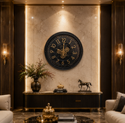 Luxury Imported Moving Gear Wall Clock | Industrial Gold Dial Design | 24 × 24 Inches