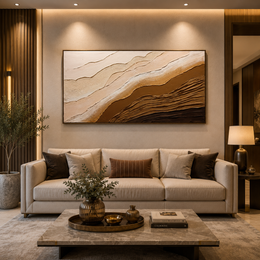 3d Textured Handmade Canvas painting with Heavy Aluminium Frame-Size ( 2.5ft*4.5ft)