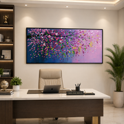 Blooming Elegance Handmade Texture embossed Painting/ Sizes-4ft×2ft