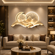 Golden Horizon Clockscape - Crystal Glass Painting with Led light+ Remote controlled/ Sizes- 150*60cm (5ft*2ft)