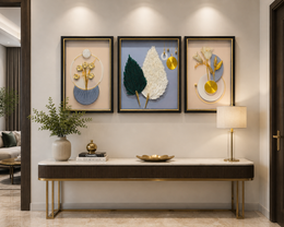 Nature Luxe Panel Shadow Box Wall Artifacts – Set of 3 (1.5×2 ft / 2×2 ft / 1.5×2 ft)