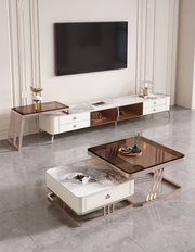 Luxury Nested Center Table Set – 30×30×17 / 24×24×19 Inches (Stainless Steel, Premium Finish)