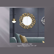 Luxury Gold Butterfly Accent Round Wall Mirror