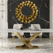 Luxury Gold Sphere-Accented Round Mirror