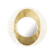 Luxury Gold Sunburst Sphere Accent Round Wall Mirror